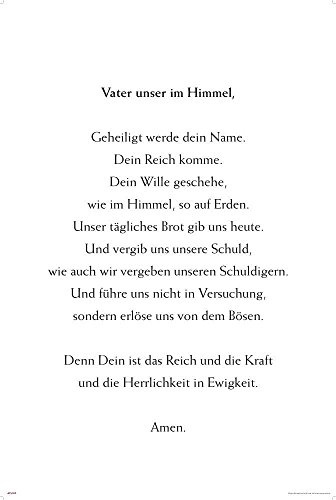 Motivational - Vaterunser Gebet Poster Plakat Druck - Grösse cm