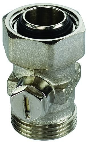 Simplex Einzelkugelhahn der Kompaktheizkörper Silber, gerade Form, R 3/4 AG