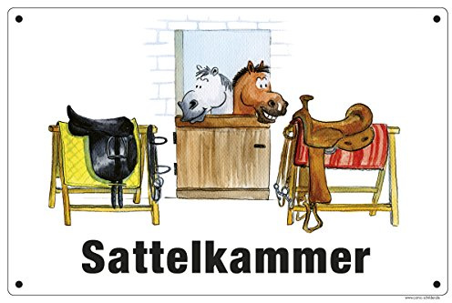 Schild Sattelkammer 30 x 20 cm | wetterfest, für den Pferdestall