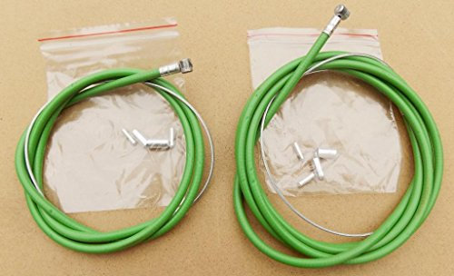FRONT + REAR BMX/MTB BIKE CYCLE BRAKE OUTER CABLES, INNER CABLES, NOW IN 9 COLOURS ! (GREEN)