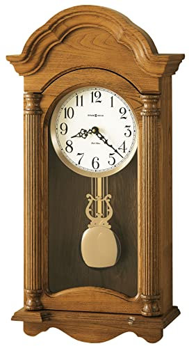 Howard Miller Amanda Wall Clock – Dual-Chime Quartz Movement, Golden Finish, Volume Control & Adjustable Levelers