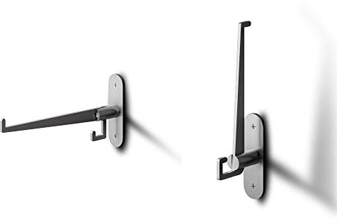 Stabiler Kleiderlüfter zur Wandmontage aus Edelstahl, gebürstet, klappbar, Wandhaken für den Innen- und Aussenbereich, Kleiderhaken, Kleiderstange, Klappfunktion - PHOS Design