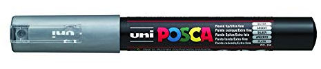 Posca UNI-BALL MARKER PEN PC-1M - SILVER - SINGLE PEN