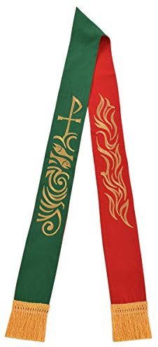 BLESSUME Kirche Klerus Pastor Reversible Stola, Rot und Grün 2, Einheitsgröße