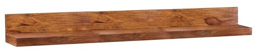 FineBuy Wandregal Massivholz Sheesham Holzregal Landhausstil Hängeregal Wandboard Naturprodukt Regal Größe wählbar