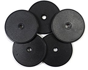 NFC Münze Outdoor gelocht, wasserabweisend, robust, 180 Byte, schwarz, 5 Stück