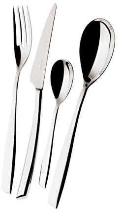 BUGATTI, Riviera, ensemble de couverts 24 pièces en acier inoxydable 18/10. Ensemble de couverts pour 6 personnes composé de 6 cuillères, 6 fourchettes, 6 couteaux et 6 cuillères à café