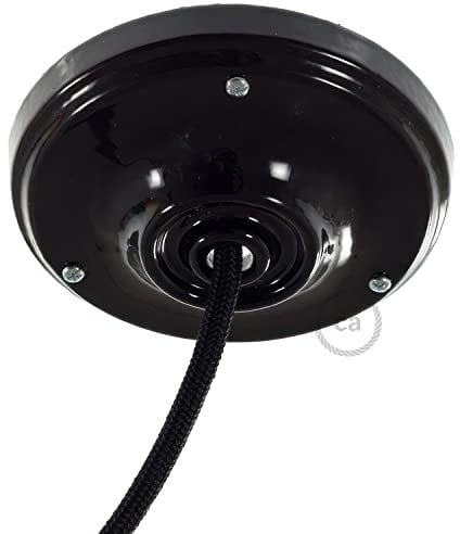 creative cables - Kit rosone in Porcellana - Nero