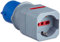 Electraline 80864 Adaptador Industrial de CEE a Schuko 2 Tomas 10/16 A Italianas, Turquesa