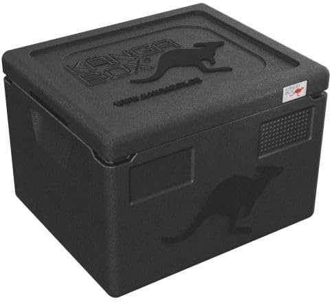 KÄNGABOX® Expert GN 1/2 schwarz 10Liter – Thermobox für Gastronomie & Catering – Perfekt für GN-Behälter 32,5x26,5cm – Ultraleicht, stapelbar, stoßfest – Spülmaschinenfest & HACCP-konform