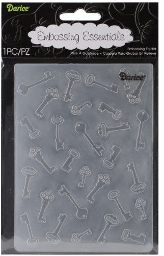 Darice 1218-52 Prägeschablone, Alte Schlüssel, Plastik, transparent, 10,8 x 14,6 x 0,4 cm