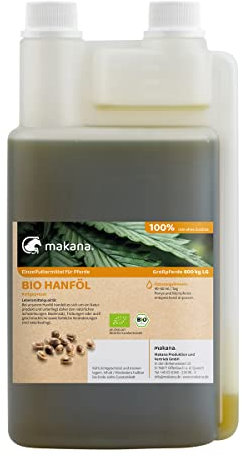 Makana BIO Hanföl für Pferde, kaltgepresst, 1 l Dosierflasche