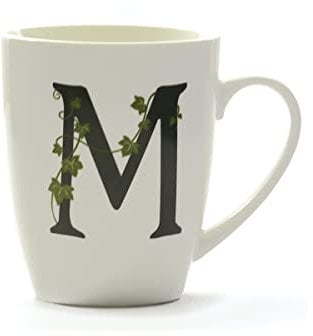 La Porcellana Bianca - Tazza Lettera M, Bianco - Arredo Casa, Cucina - Linea Atupertu - Idea Regalo - Stoneware - 380 CC