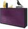 Vladon Sideboard Ben V3, Kommode mit 3 Türen und 2 Schubladen, Schwarz matt/Brombeer Hochglanz (117 x 74 x 36 cm)
