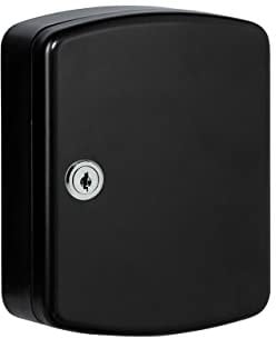 Burg-Wächter Schlüsselbox abschließbar mit Schlüssel, 15 Haken, Stahlblech, KB 15 S, Schwarz