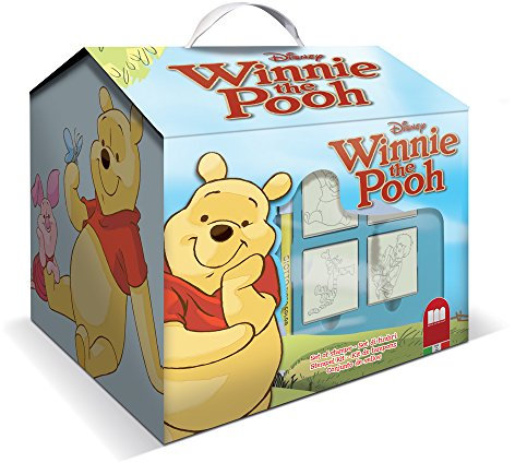 Multiprint Casetta 7 Timbri per Bambini Disney Winnie The Pooh, 100% Made in Italy, Set Timbrini Bimbi Personalizzati, in Legno e Gomma Naturale, Inchiostro Lavabile Atossico, Idea Regalo, Art.09770