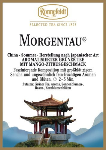 Ronnefeldt Morgentau, aromatisierter Grüntee mit Mango-Zitrusgeschmack, 10 x 100 g