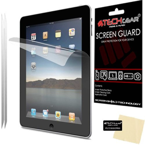 Techgear - Confezione da 2 pellicola adesiva di protezione dello schermo per Apple iPad 3 HD e iPad 2 (16 GB, 32 GB, 64 GB)