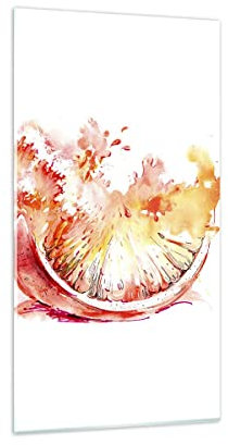 Wandbilder Dekoration Wohnzimmer Orange Obst Sommer Bilder auf Glas 65x120cm Glasbild Schlafzimmer Küche Deko Wand Kunstdruck Art Groß XXL Wanddeko Bild im Glas Modern Wall Decor GPA65x120-3049