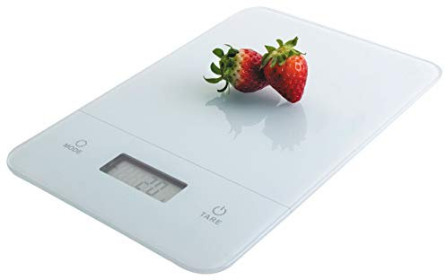 Lacor 61708 Balance électronique en verre, 5 kg, Blanc