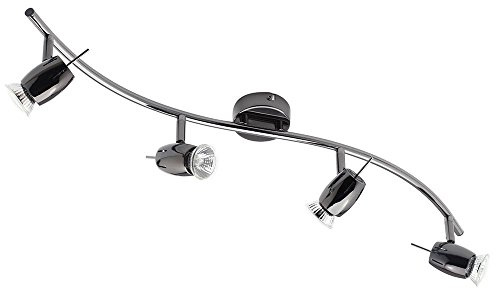 LITECRAFT Frank Spotlight Bar Ceiling 4 Light, Black Nickel