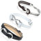 Aroncent 3 PCS Herren Damen Armband, Lieben Infinity Unendlichkeit Zeichen Charms Armreif, Leder Echtleder Edelstahl, Braun Weiss Schwarz