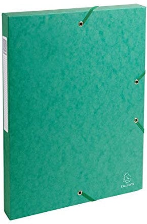 Exacompta - Réf. 50303E - 1 boite de classement avec élastiques Exabox - en carte lustrée 600g/m2 - Dos 2,5 cm - dimensions 25 x 33 cm - pour documents A4 - couleur vert - livrée montée