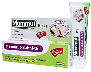 Mammut Zahni Gel - Zahnungsgel 10 ml - Baby Zahnungshilfe Säuglinge - Teething Gel - ohne Alkohol, zuckerfrei, laktosefrei, vegan - Dreifachpflege für gereiztes Zahnfleisch