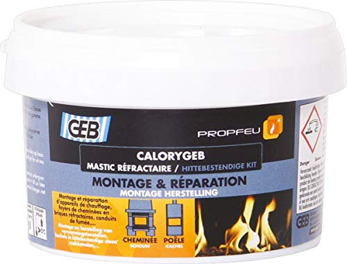 GEB Calorygeb Mastic réfractaire pour montage et réparation d'appareils de chauffage - Sceau 5kg