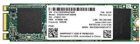 Intel PRO 5400S 360 GB – SSD Festplatte (Serial ATA III, TLC, M.2, 256-bit AES, 0 – 70 °C,-55 – 95 °C)