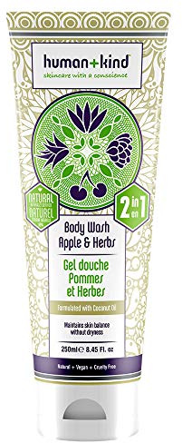 Human+Kind Body Wash - Apple and Herbs - Refreshing Body Soap - Leaves Skin Feeling Soft and Clean - Infused with Hydrating Coconut Oil - 8.45 oz.