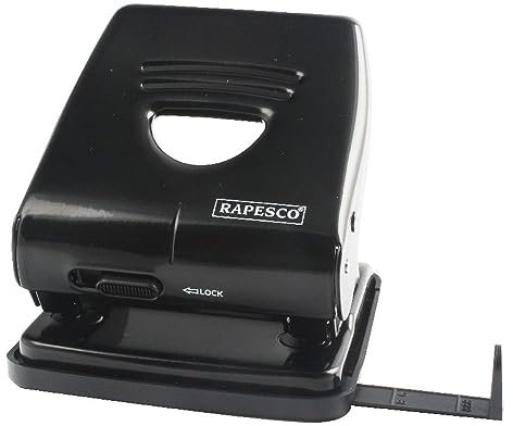 Rapesco PF88A0B1 Retro 2-fach-Locher, 35 Blatt Stanzkapazität, Schwarz