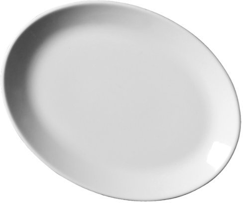 Genware Royal Oval Plates 21cm - Pack of 6 | 8.25inch Dinner Plates, White Plates, Porcelain Plates | Commercial Quality Tableware by Royal