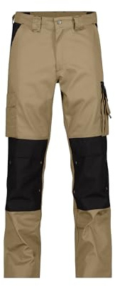 DASSY® Boston Zweifarbige Arbeitshose mit Kniepolstertaschen - Größe 50 - KHAKI/SCHWARZ