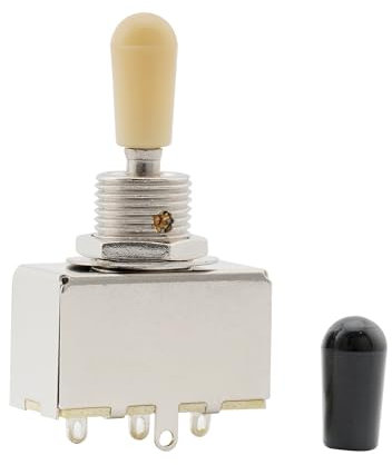 Musiclily Metrisch Geschlossene Gitarren 3-Wege Wahlschalter, Metall 3-Wege Toggle Kippschalter für LP Style E-Gitarre, Crème Knopf