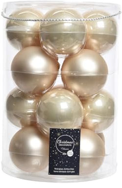 Palline per albero di Natale in vetro, 8 cm, perla, 16 pezzi