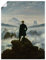 ARTLAND Wanddeko Poster & Kunstdrucke Wandposter 45x60 cm Wandern Berge Wald Wolken Nebel Der Wanderer über dem Nebelmeer 1818 Romantik Caspar David Friedrich T6QN