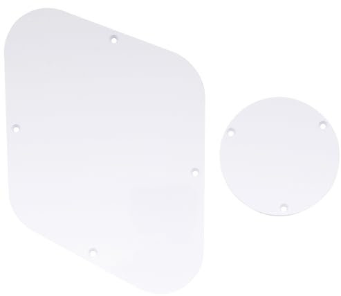 Musiclily LP Control Back Plate and Rear Toggle Switch Cover Set for USA Les Paul Electric Guitar, 1Ply White