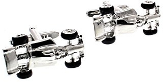Covink® 3d Silver and Black Formula Racing Car Cufflinks F1 Car Cuff Sports Gemelos for Car Fans with Gift Bag