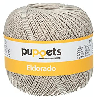 Puppets Gomitolo di Filato per Uncinetto Eldorado, 100% Cotone, 4212, hellbraun, 265 unità