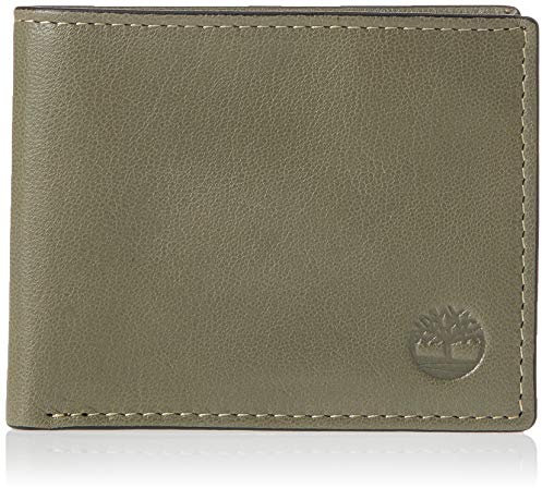 Timberland Herren Leather Wallet with Attached Flip Pocket Reisezubehör-zweifach gefaltetes Portemonnaie, Grau (Fine Break), Einheitsgröße