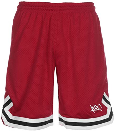 K1X Hardwood Big Hole Mesh Double X Shorts Herren rot/schwarz, XXXL