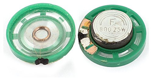 sourcing map 2Pcs 8 Ohm 0.25W 27mm Dia External Magnet Mini Loudspeaker Horn Green