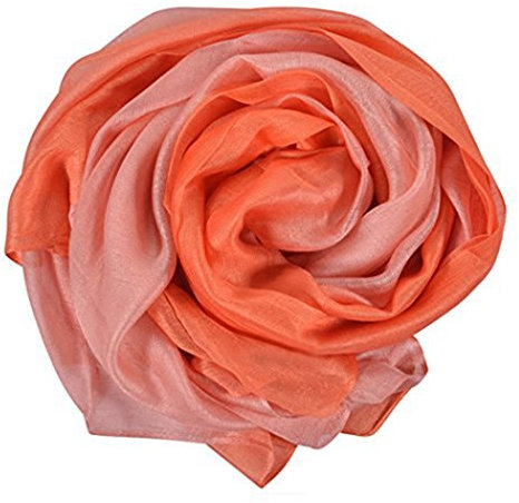 SNUG STAR Baumwolle Seidenschal Elegante Weiche Wraps Farbton Schals für Frauen(Orange)