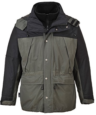 Portwest S532 Orkney 3-in-1 Jacket Long Sleeve Waterproof Pack Away Hood | Grey, Large, EN 343 Class 3:2, Regular Fit, Interactive Fleece, Phone Pocket, Two-Way Zip, Zipped Pockets, Durable, Corporate