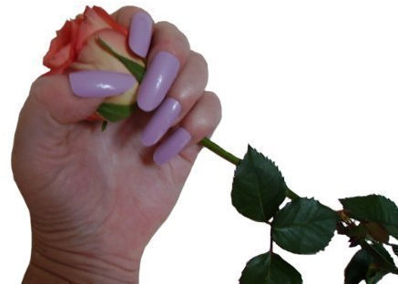 Long Oval Lilac Full Cover False Nails from Pink-Candy - 100