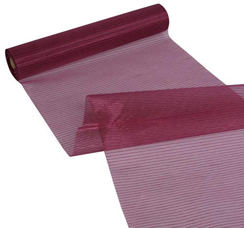Deko AS GmbH Streifenorganza Tischband - Bordeaux - 28 cm x 15 m - 70 280 011