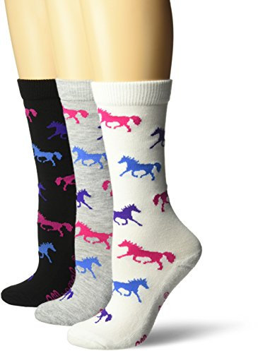 Wrangler Damen-Socken mit Pferdemotiv, 3 Paar - mehrfarbig - Medium