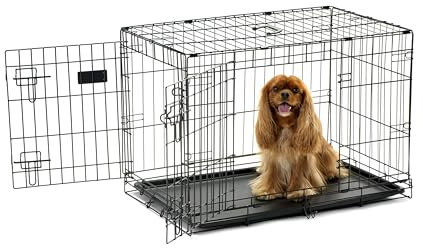 Carlson Secure and Compact Double Door Metal Dog Crate, Medium