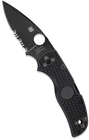 Spyderco Native 5 Lightweight Folding Pocket Knife, CombinationEdge